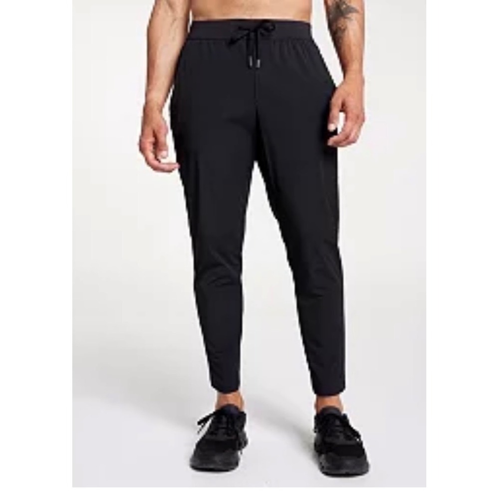 VA Sport Black Jogger Pants Mens Size S Athletic Workout Athleisure Drawstring